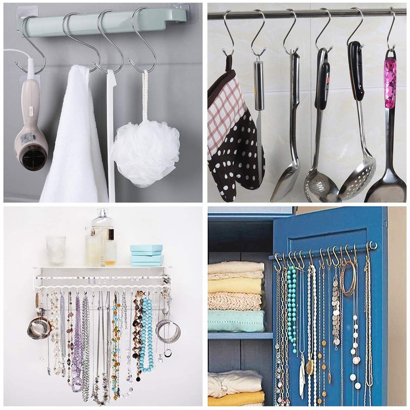 Tailpa 18 Pack S Shaped Hangers, Heavy Duty Stainless Steel Hanging Hooks for Pots, Pans, Towels, Clothes, Plants - Home, Kitchen, Bathroom, Bedroom, Garden (2.8", 3.5", 4.3", Each 6 Pack) - Image 5
